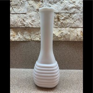 Milk glass bud vase 8 ¾ “ tall 3”wide
